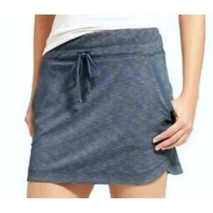 Athleta Techie Terry soft stretch skirt Blue with pockets size Small S